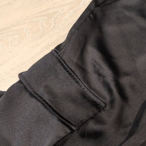 CHRLDR High Rise Black Satin Cargo Joggers - Picture 9 of 13